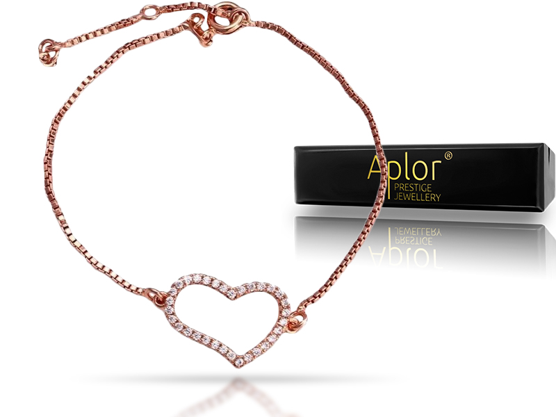 

Serce Złota Bransoletka Kryształki Swarovski Heart