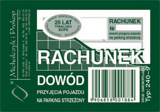 

Dowód Przyjęcia Pojazdu Na Parking Strzeż A7 240-9