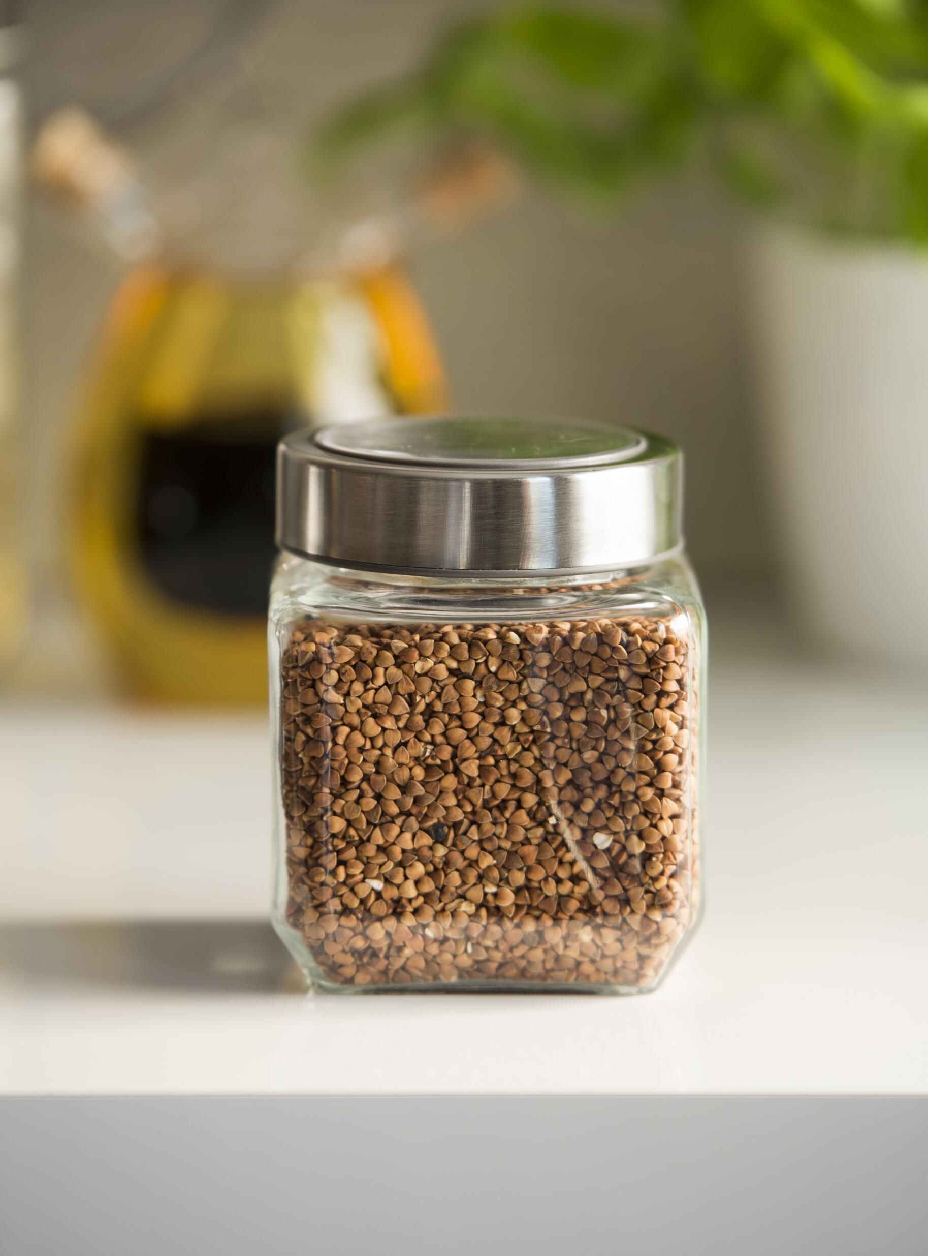 POJEMNIK SZKLANY RUBI 500ML SZARY Kolor szary przezroczysty