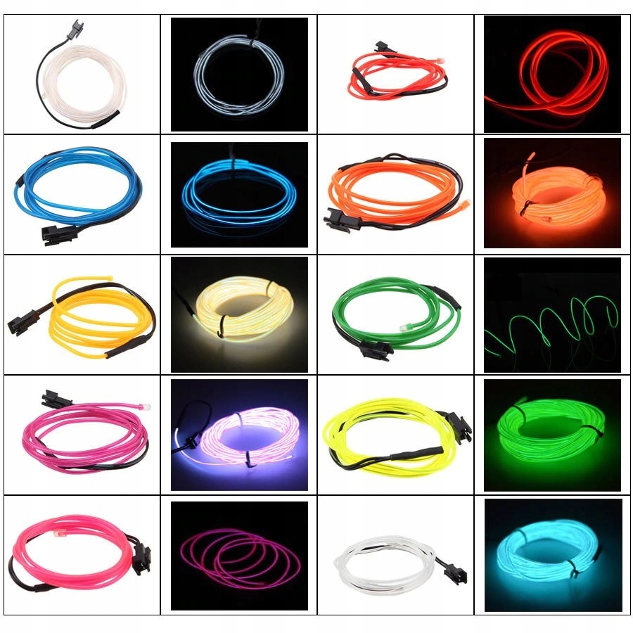 1M ОПТОВОЛОКОННЫЙ КАБЕЛЬ EL WIRE СВЕТОДИОД LED ШЛЕЙФ РЕМЕНЬ AMBIENT USB фото 6