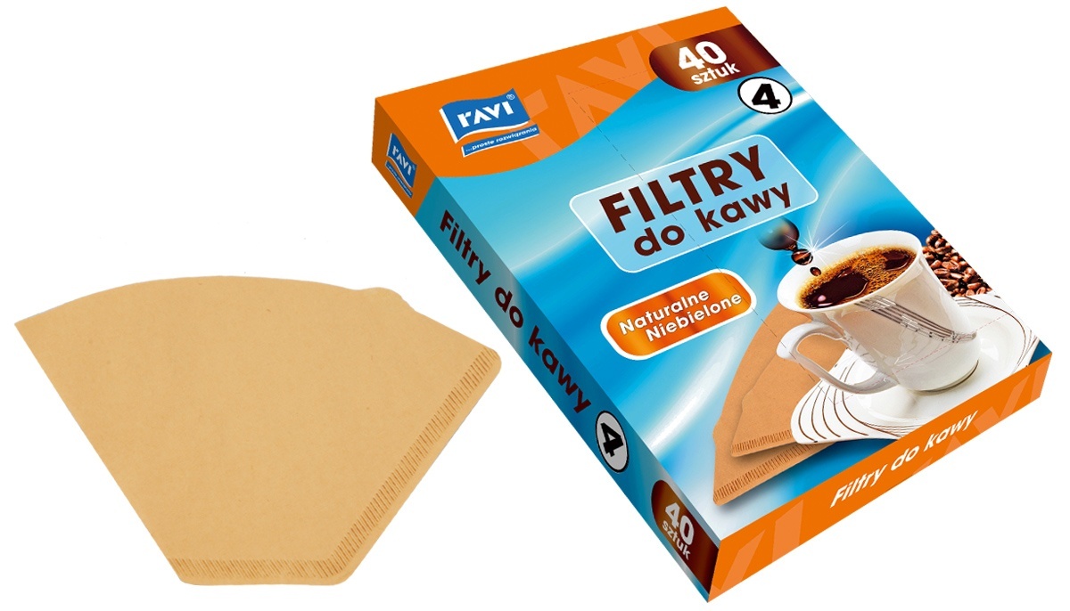 

Filtry do kawy 40 szt Ravi Naturalne Niebielone 4N
