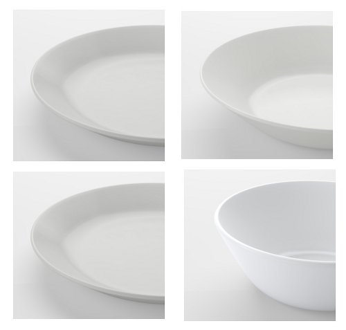 Serwis talerze miska IKEA Oftast na 6 osób 24 el Materiał plastik