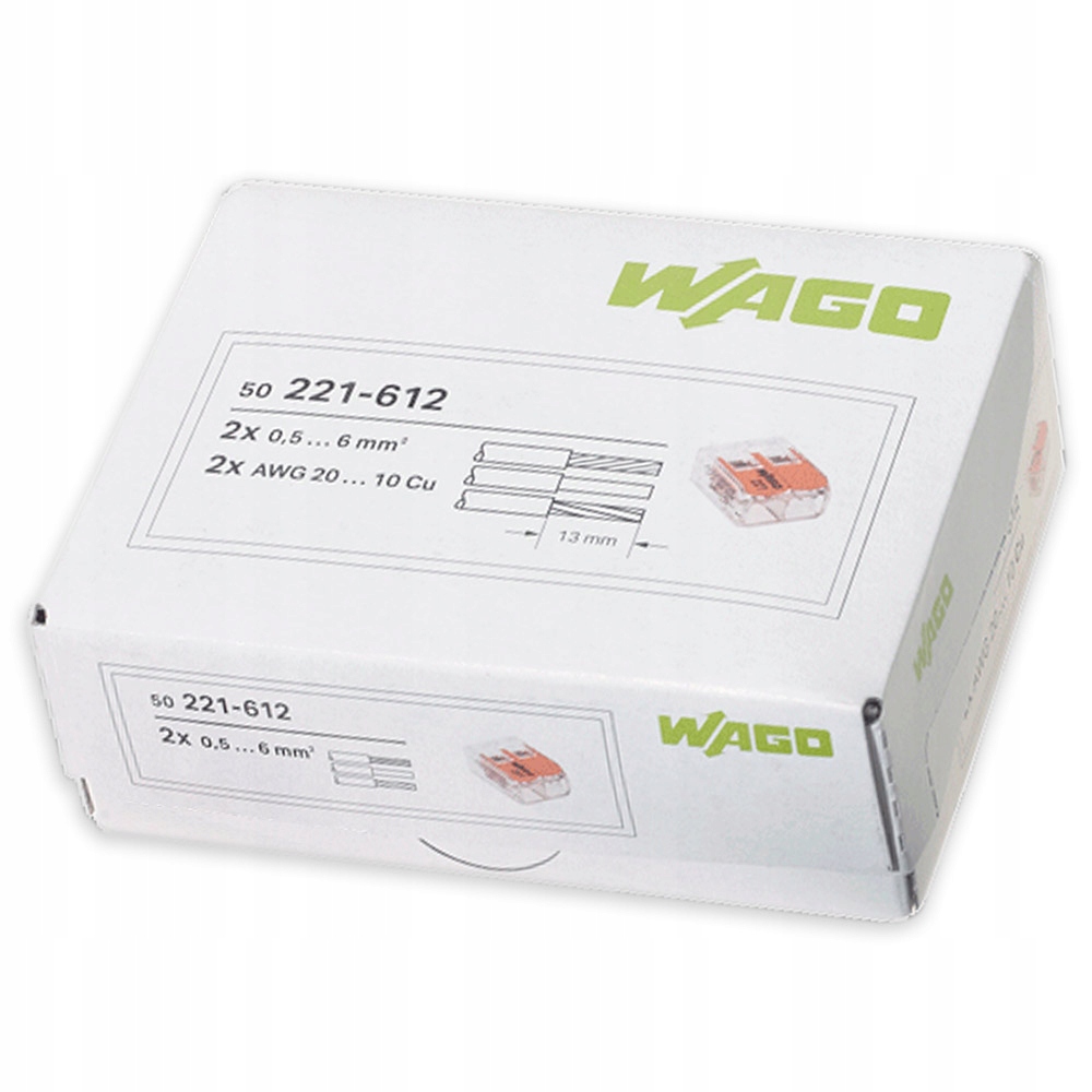 SZYBKOZŁĄCZKA WAGO UNIWERSALNA 2x0,5-6mm² 50szt