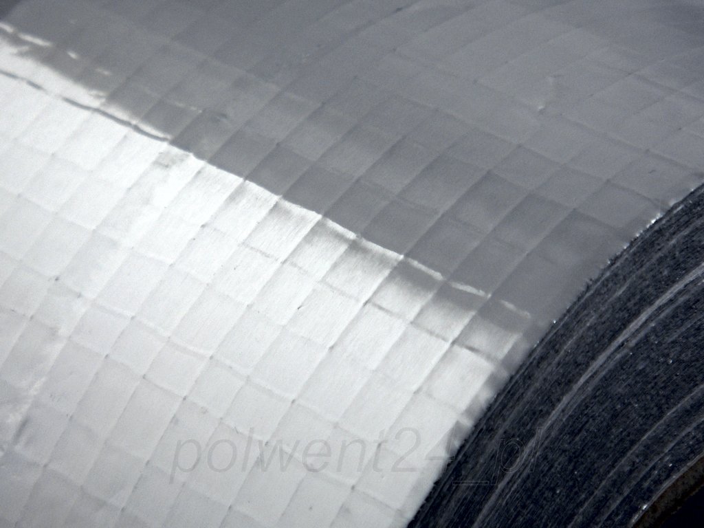 TAŚMA ALUMINIOWA ZBROJONA SAMOPRZYLEPNA 80°C 100mm/50m PRZEKŁADKA PAPIEROWA EAN (GTIN) 5903886643925