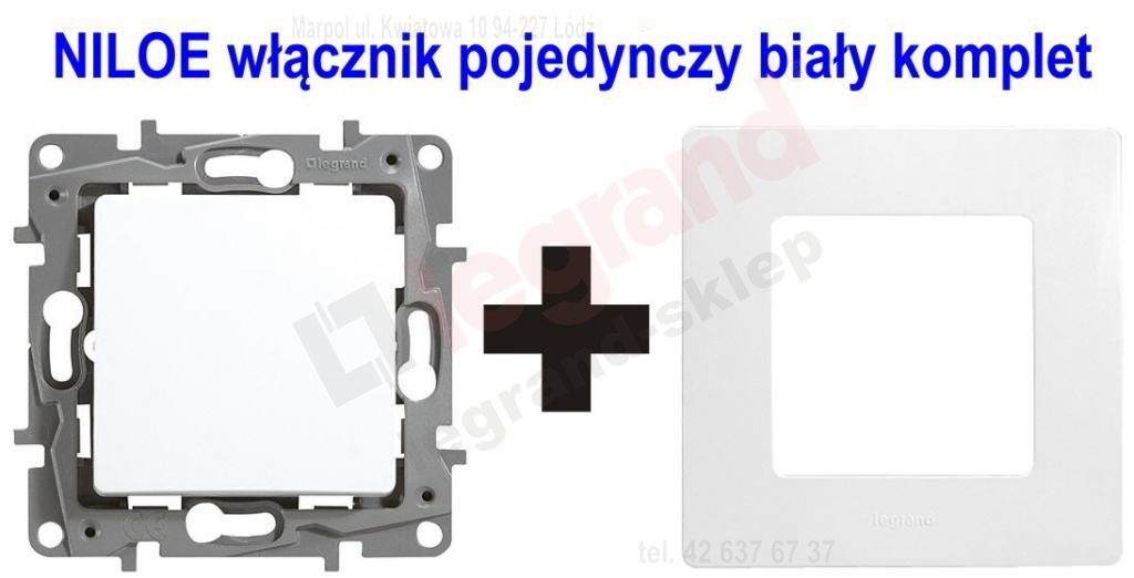 NILOE WŁĄCZNIK POJEDYNCZY BIAŁY LEGRAND Kolor biały