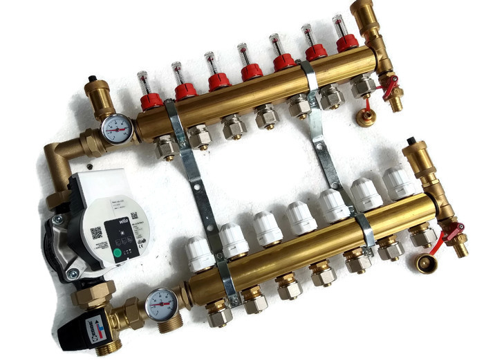 Rozdělovač 6 okruhů s čerpací skupinou pro podlahovku!!