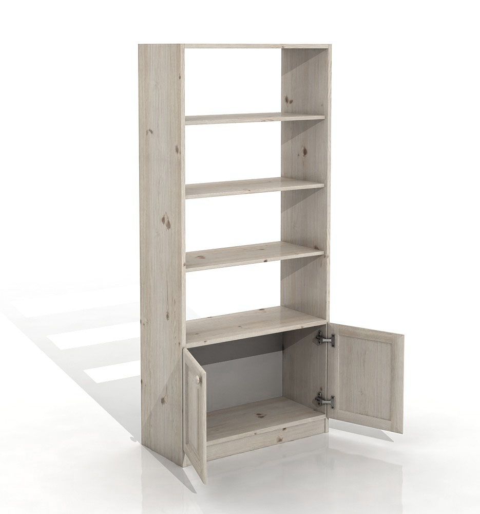 DSI-meble: Drewniany sosnowy Regał 2D - biały Marka Dsi-Meble