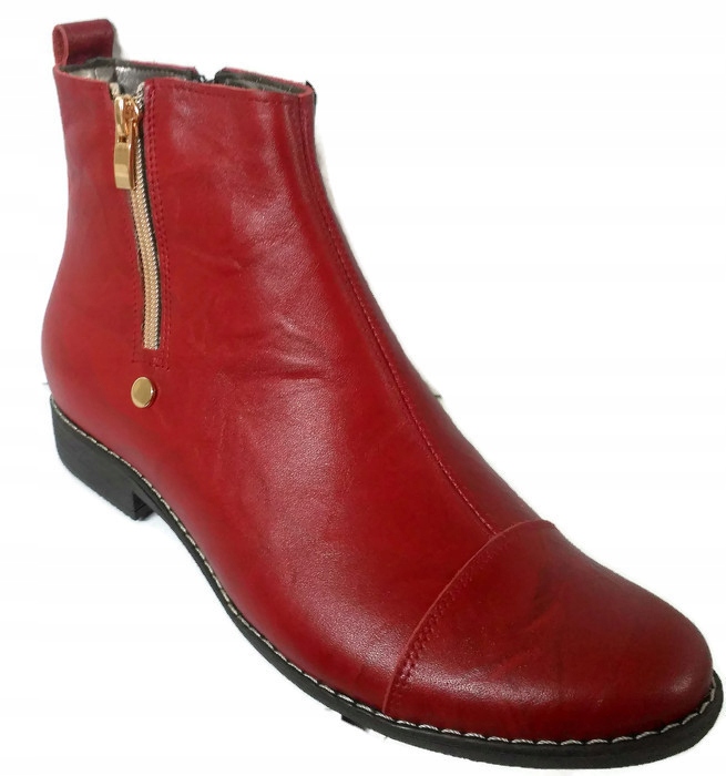 STYLOWE, WYGODNE BOTKI DWA ZAMKI SKÓRA NAT UNI-81 Marka inna