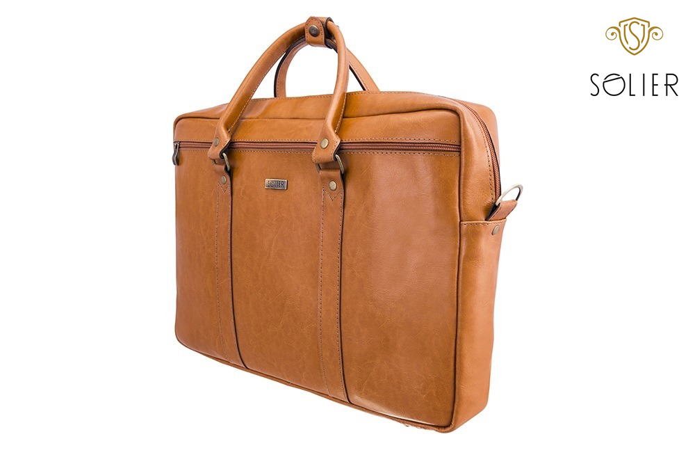 

Solier Torba Męska Skórzana Na Ramię Laptop SL03