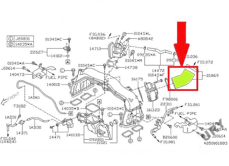 Труба Патрубок TURBO ІНТЕРКУЛЕРА SUBARU OUTBACK 2 , 0d Номер каталоге запчасти 2506700010328 foto 2