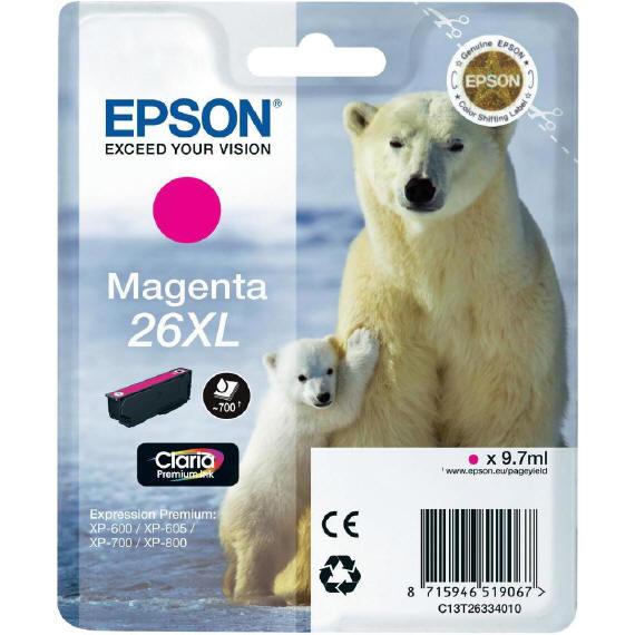 

Tusz org. Epson T2633 Magenta 26XL XP700 XP800