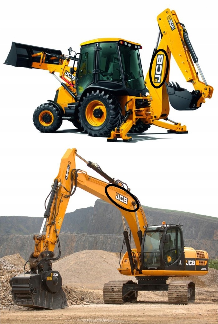 NAKLEJKA NAKLEJKI JCB POZIOMA NA RAMIĘ 16x53,5 cm Marka maszyny JCB Inna
