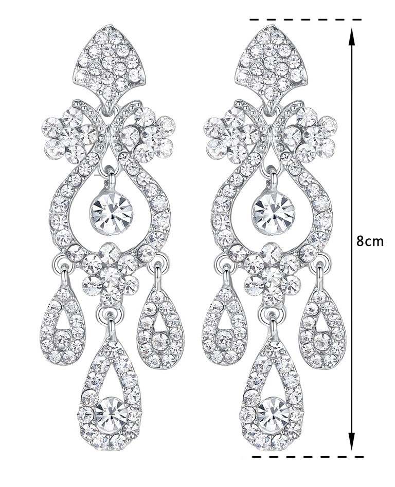 KOLCZYKI SREBRNE Z CYRKONIAMI, EFEKTOWNE, PIĘKNE Kamień Cyrkonia