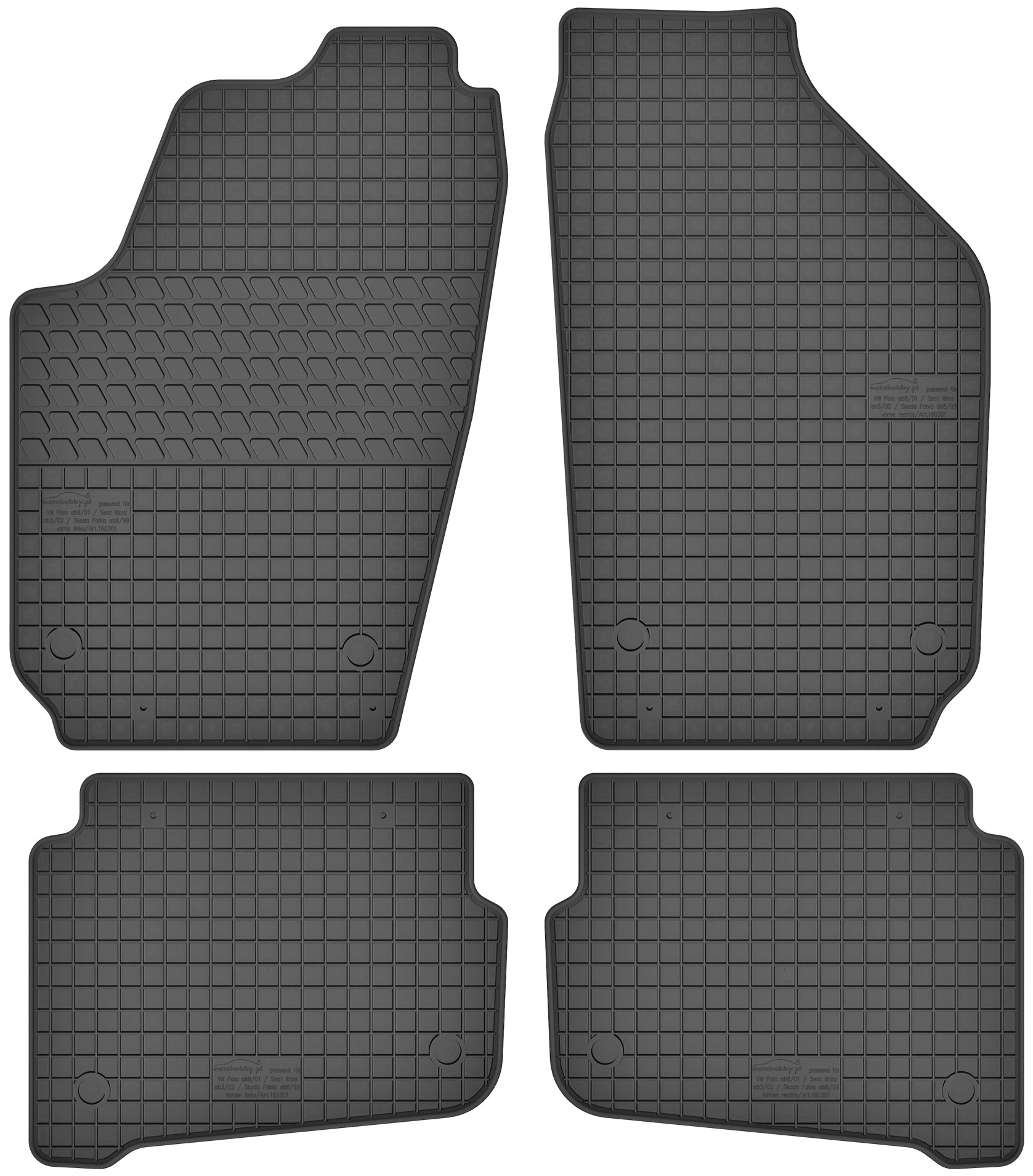 

Dywaniki gumowe zestaw do Vw Polo IV 9N 01-09 Owal