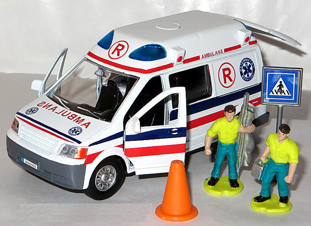 KARETKA AMBULANS METAL DŹWIĘK ŚWIATŁO + AKCESORIA Płeć Chłopcy Dziewczynki