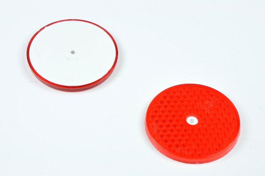 ODBLASK OKRĄGŁY CZERWONY Z OTWOREM 75mm Marka Wital