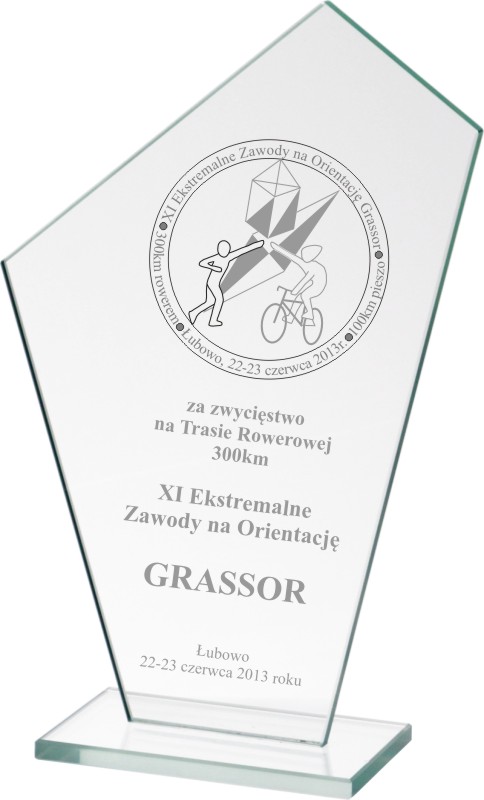 

Statuetka szklana Szkło z grawerem laserowym 19cm