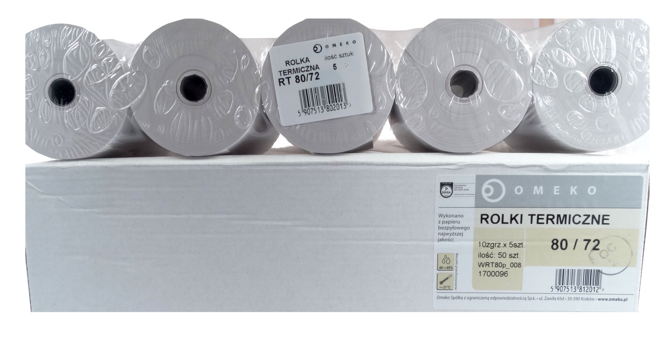 

Rolka Termiczna 80 X 72 Do Kasy Fiskalnej 5 sztuk