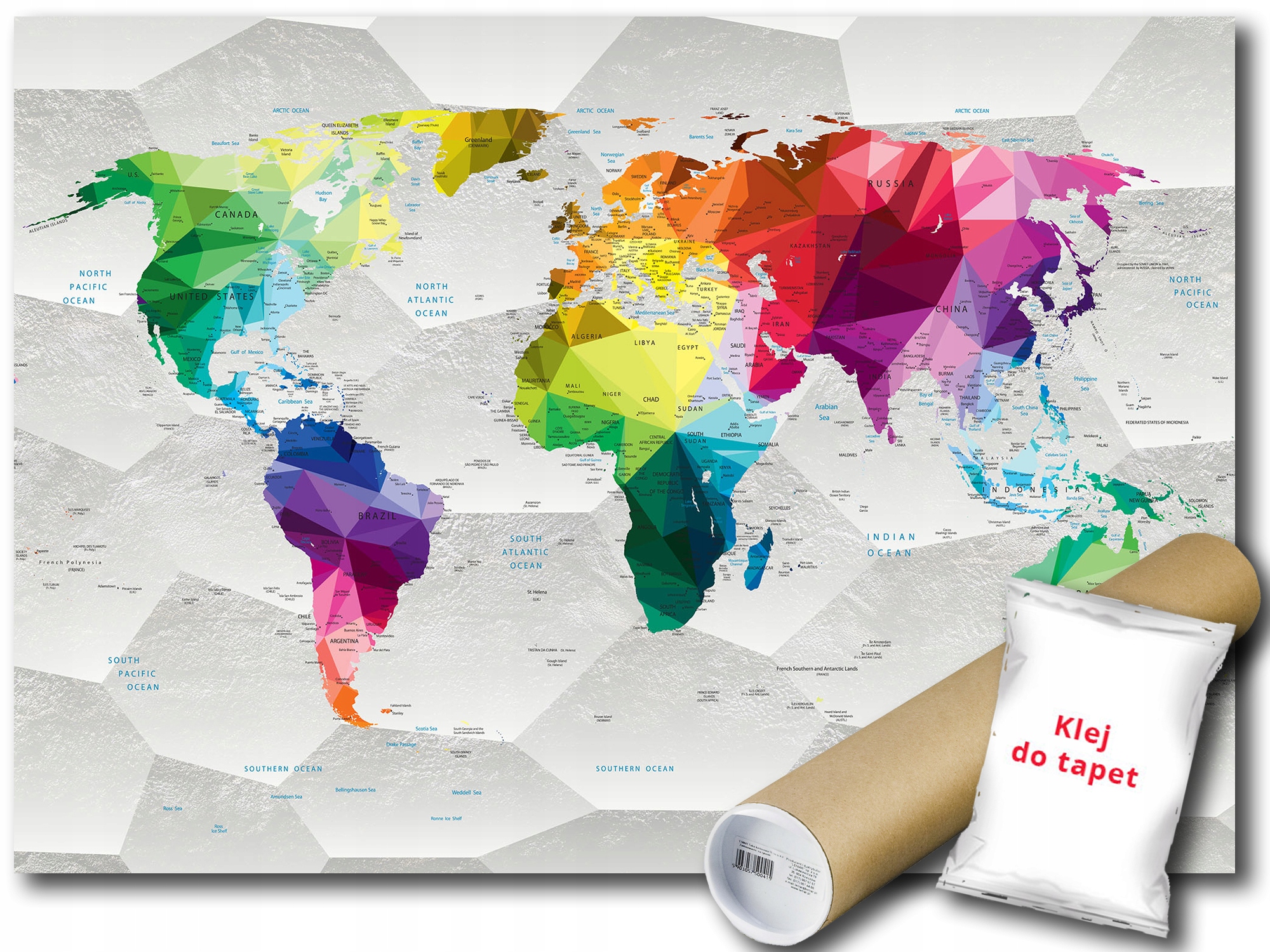 Fototapeta Vliesová Barevná Mapa Světa 416x254