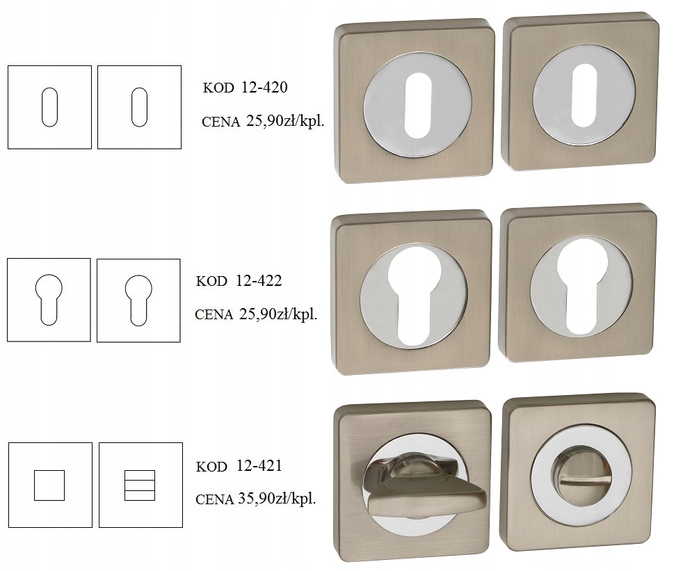 Rozeta WC kwadratowa nikiel sat./ chrom Roothkin Kod producenta wc