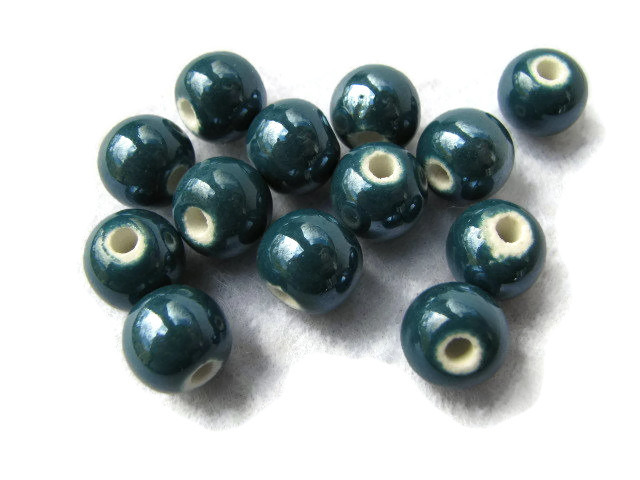 cc-32 Koraliki Ceramiczne Kulka 10mm-2 szt-C.Ziele