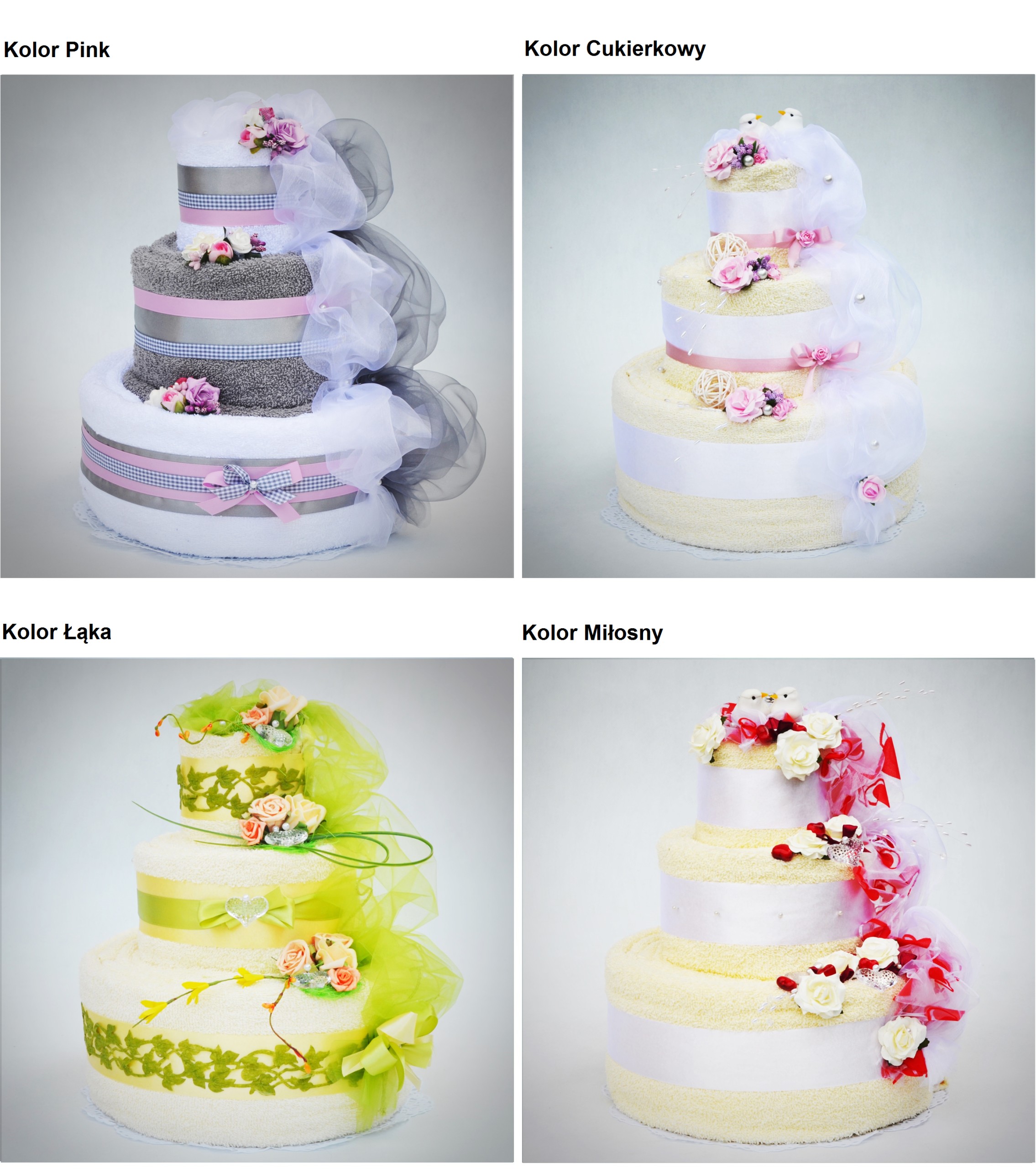 TORT z 8 DUŻYCH ręczników PREZENT na ŚLUB ROCZNICĘ Wymiary ręcznika 30x50cm 50x100cm 70x140cm