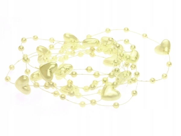 ŁAŃCUSZEK Z PERŁAMI do wplatania we włosy - ecru