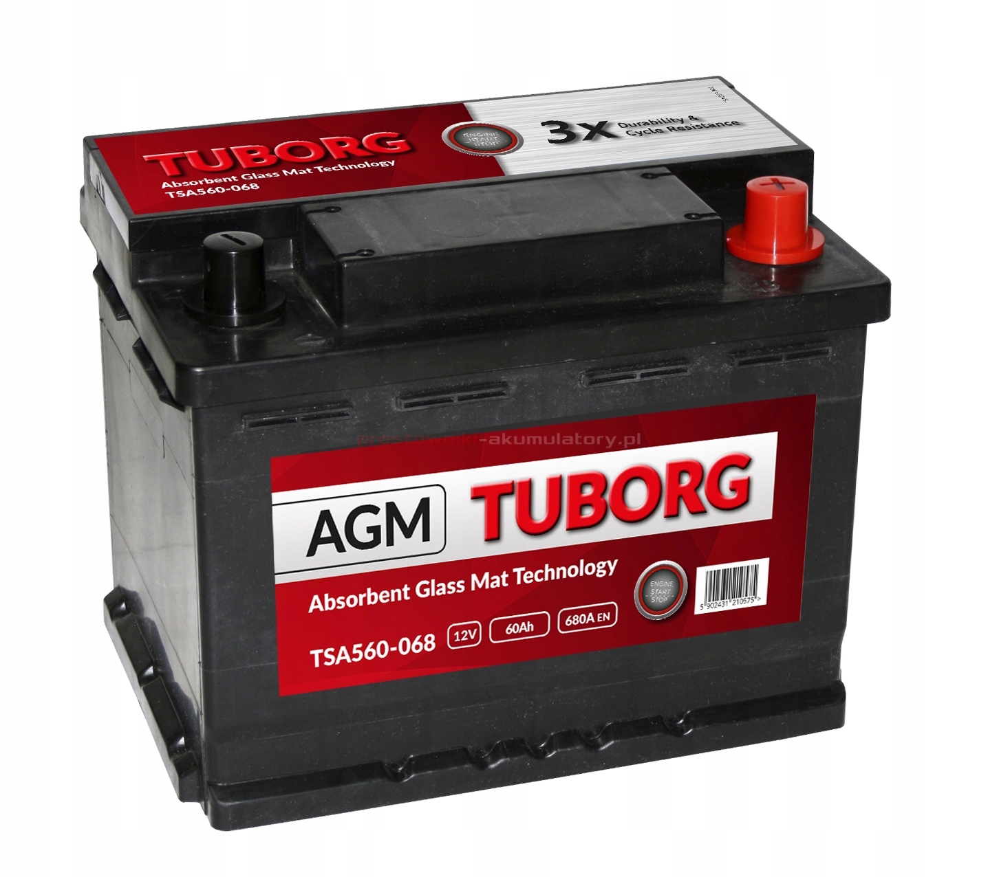 Akumulator TUBORG AGM 60Ah 680A TSA560-068