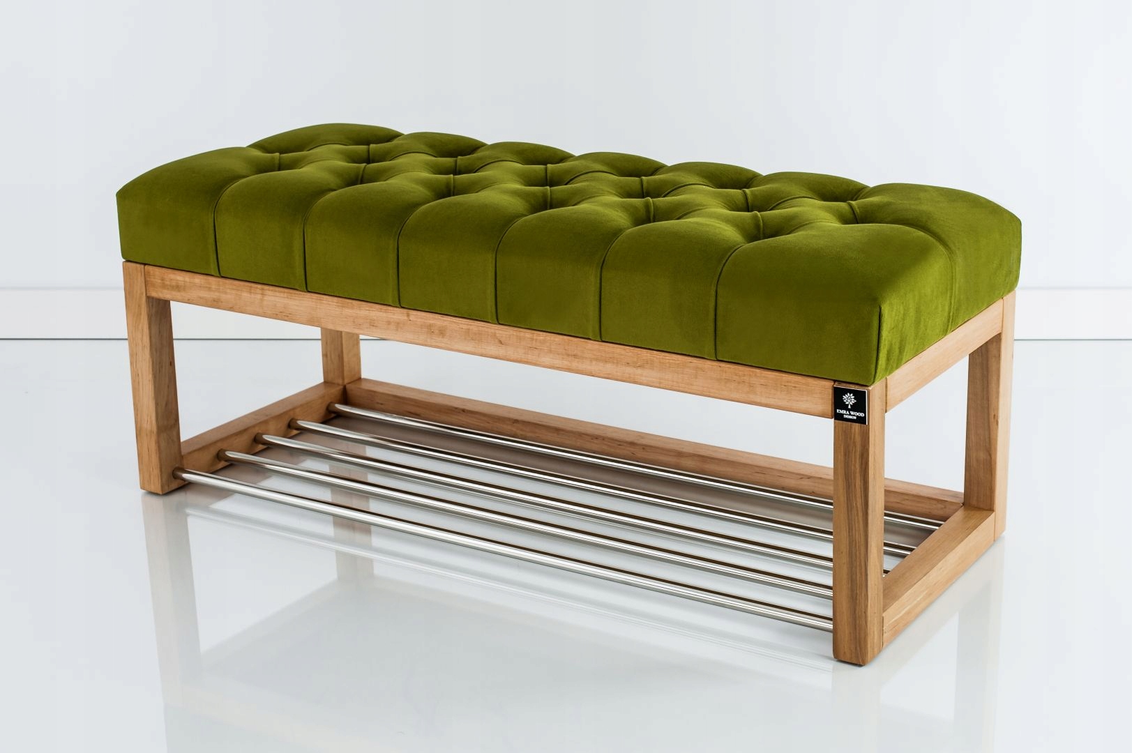 65 Producent Ławka Pikowana Pistacja EMRA WOOD Materiał korpusu drewno