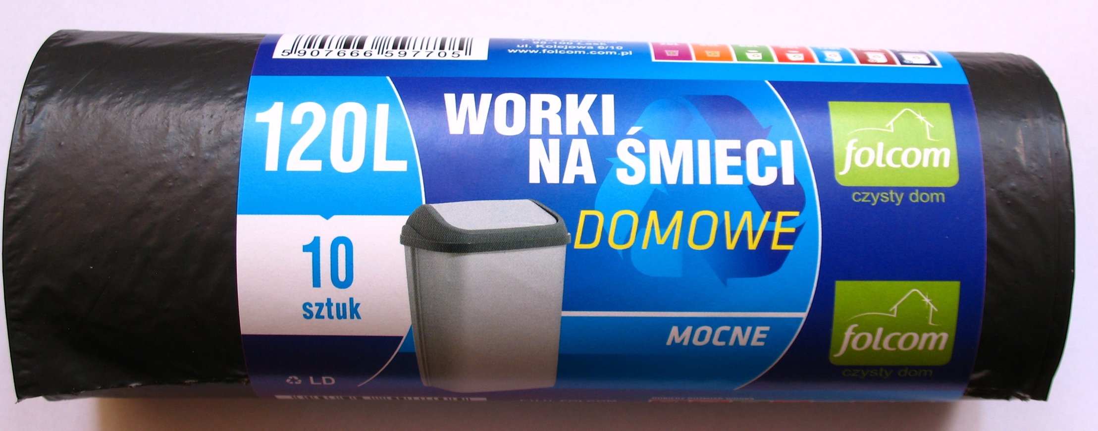 

Worki Na Śmieci Domowe Mocne Ldpe 120 l 10szt