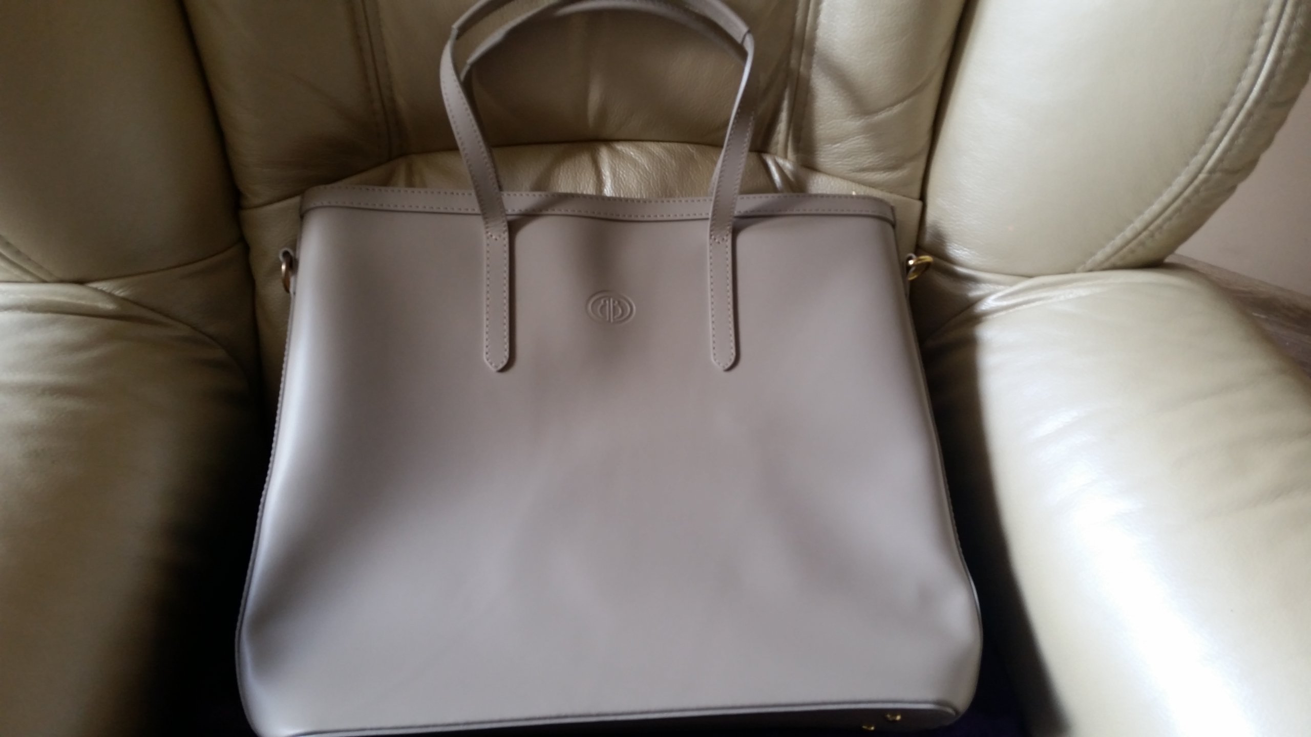 Avon Kožená Taška Baron Béžová Prostorná Nová Kabelka