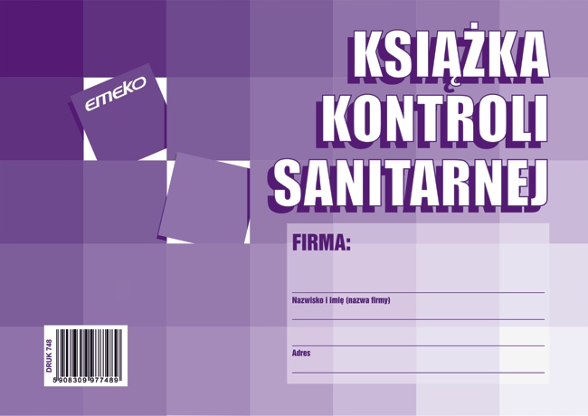 

Książka kontroli sanitarnej A5 druk Emeko 748 Łódź