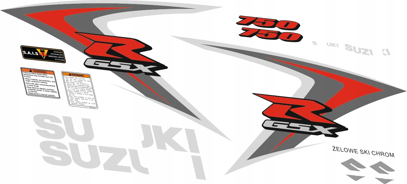 Samolepky Suzuki GSXR-750 2008 K8 Modré Repliky