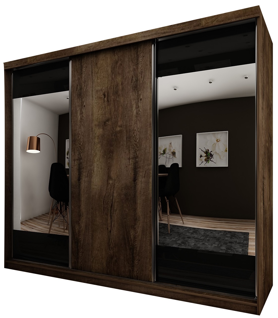 Posuvná Skříň Barcelona B-34 250 tmavě jasan