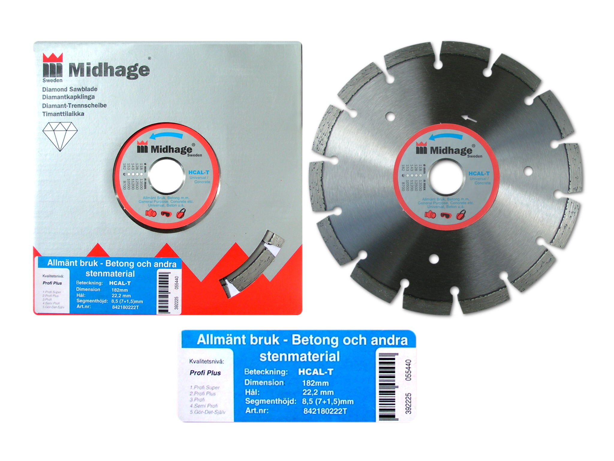 Diamantový Kotouč 182x8,5x22,2 mm Midhage
