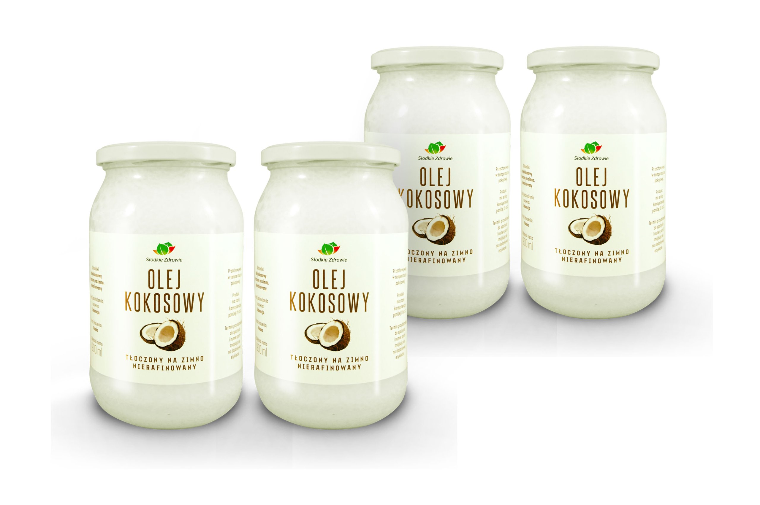 Levně Kokosový Olej 4x 900 ml Nerafinovaný Extra Virgin