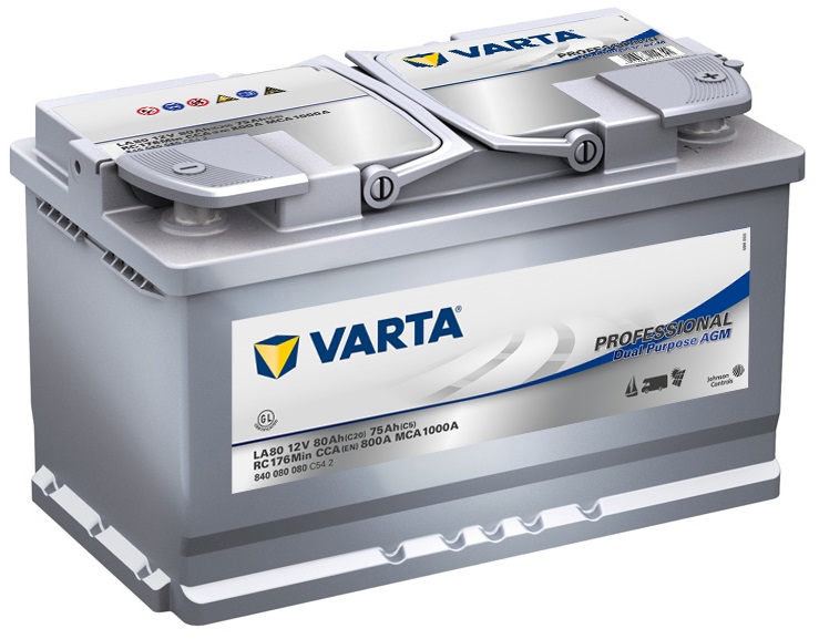 LA80 - Батарея 80ah / 800A P + VARTA LA80 AGM автофургоны