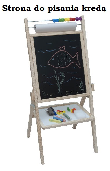 TABLICA KREDOWA MAGNETYCZNA 5w1 PAPIER LICZYDŁO Materiał Drewno Metal Papier Plastik