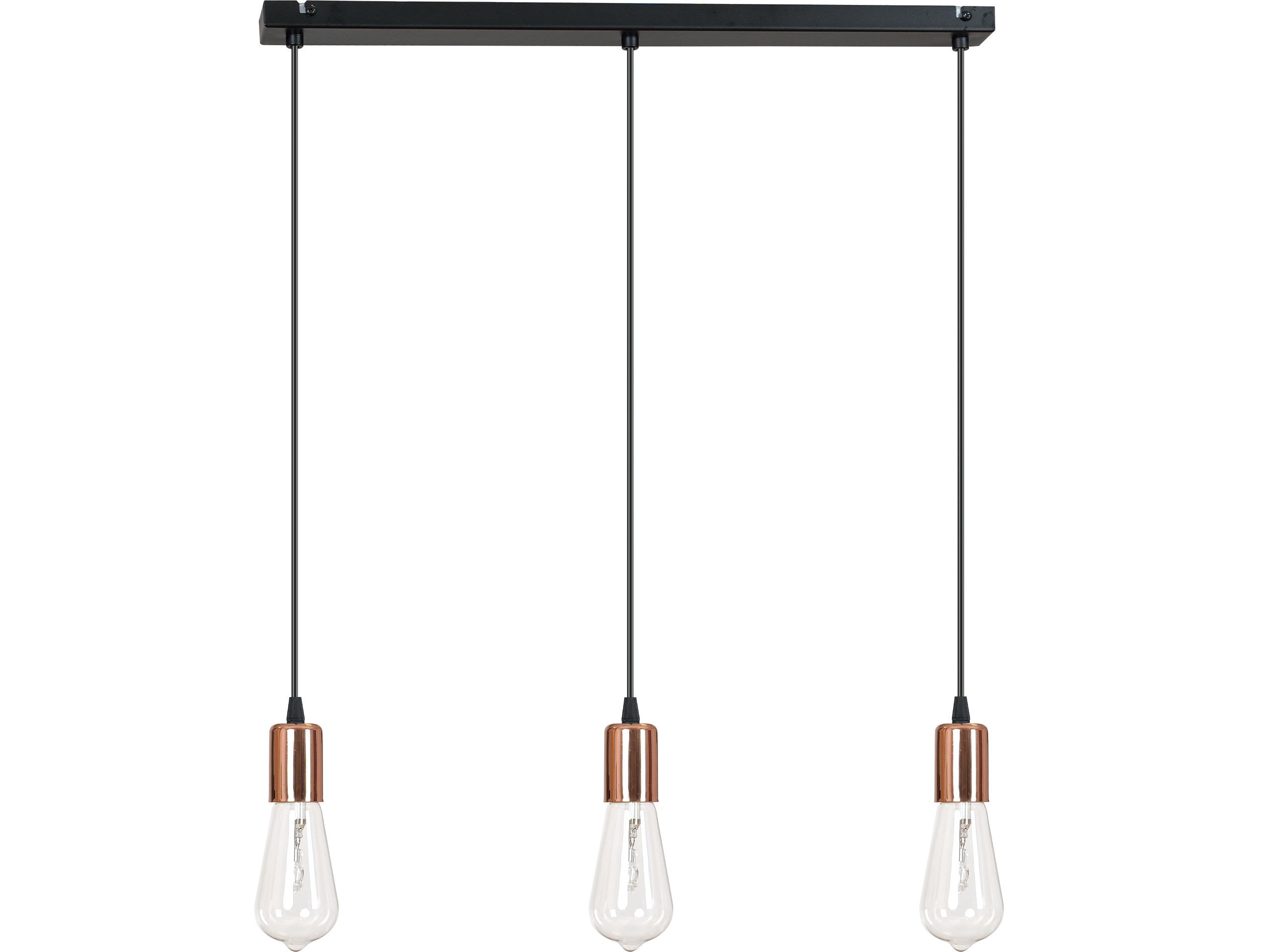 Nowoczesna LAMPA WISZĄCA CHROM MIEDŹ edison 3 x60W Styl loft
