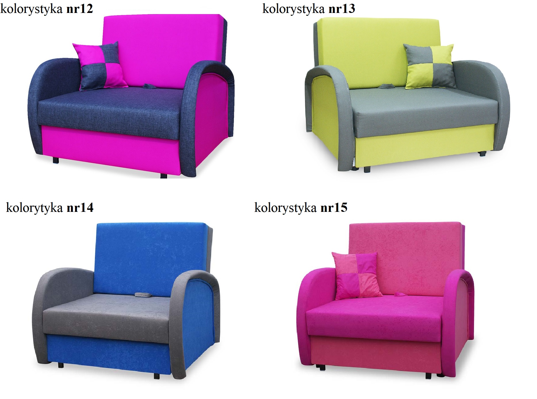 Fotel rozkładany, pojemnik Sofa Zuzia - amerykana, Głębokość mebla 95 cm