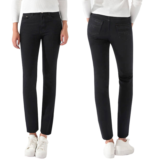 

Czarne Klasyczne Jeansy Damskie Spodnie 9306 76 cm