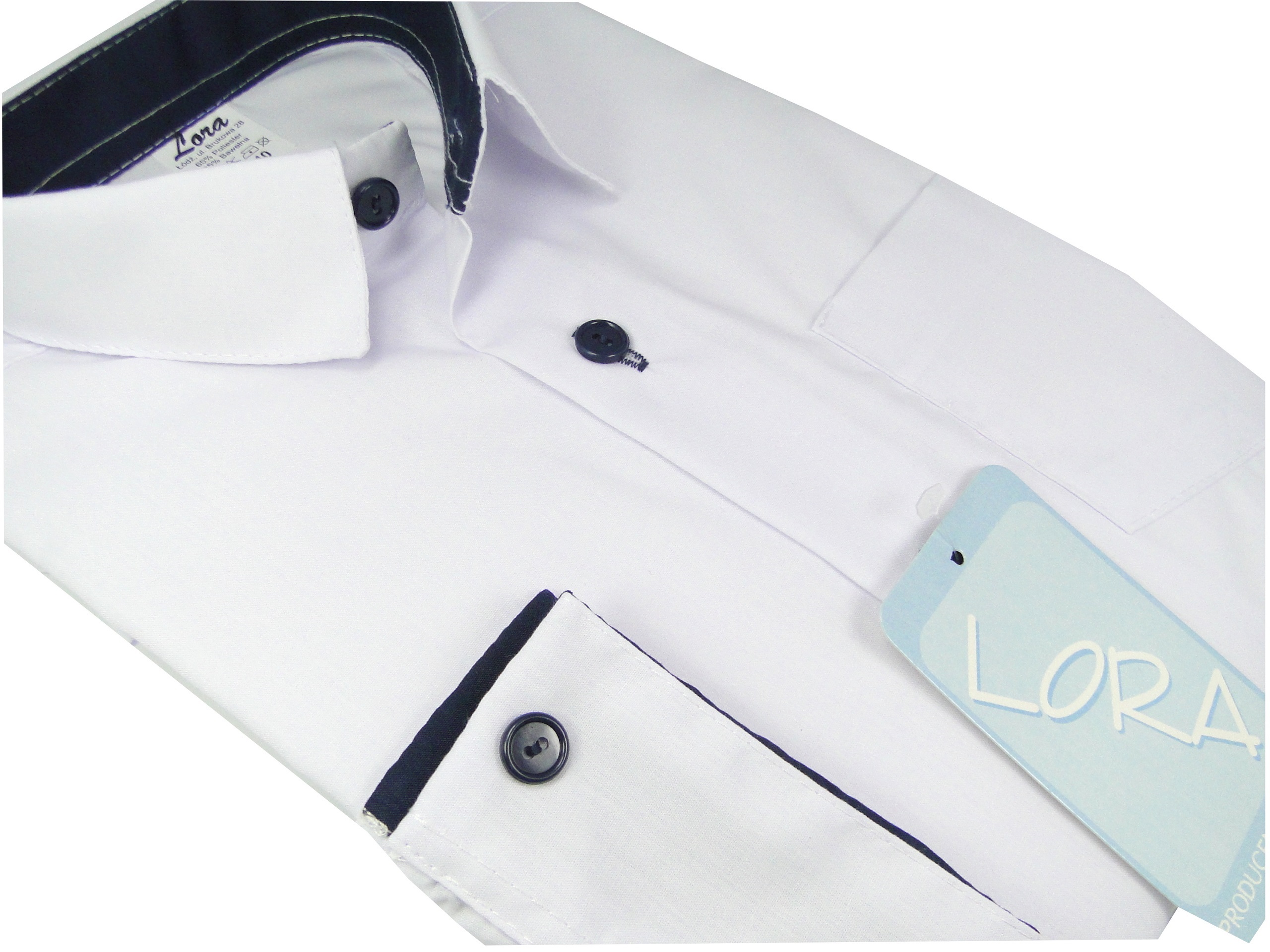 Koszula chłopięca wizytowa biała długi rękaw 140 Rękaw długi rękaw