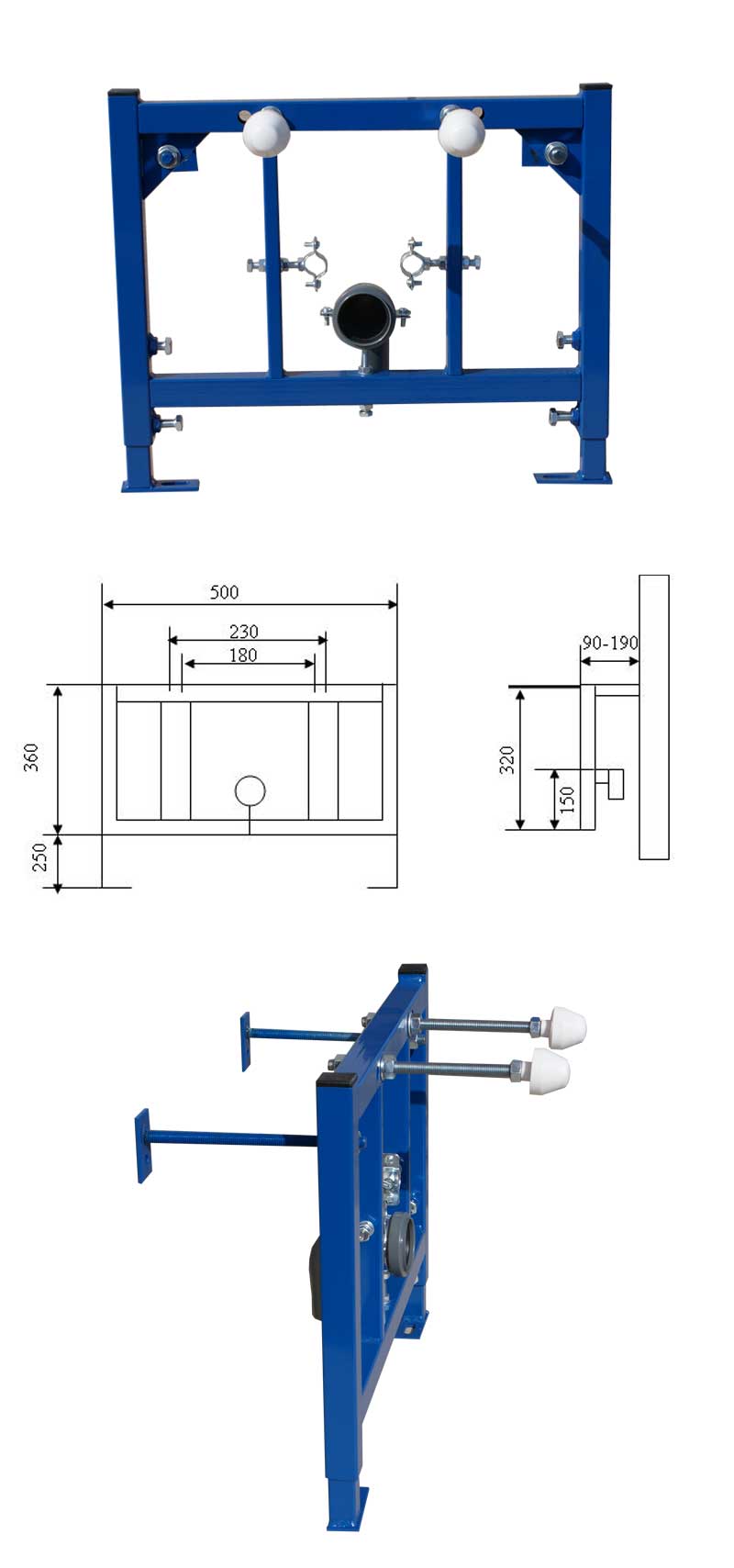 STELAŻ POD BIDET EURORAMEX - PRODUKT POLSKI Linia prosta