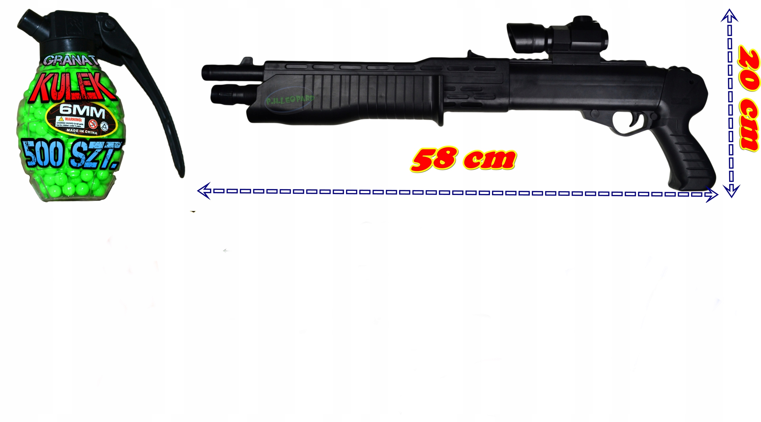 KARABIN PISTOLET shotgun + PISTOLET A.238 + KULKI Seria 1