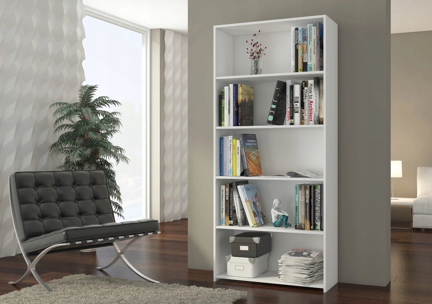 REGAŁ 80CM PÓŁKA SZAFKA KSIĄŻKI SEGREGATORY BIAŁY Marka Mobene