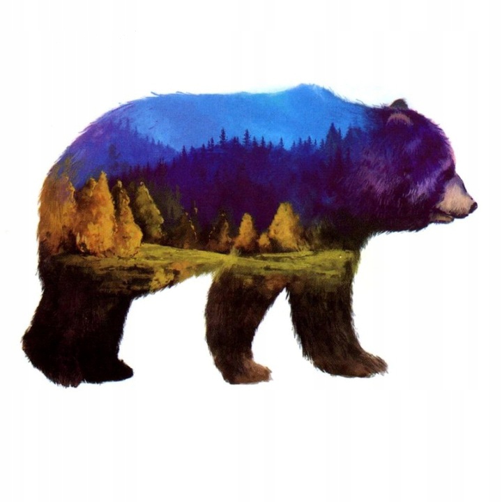 

Tatuaż miś kolor 3D Las Niedźwiadek bear Las Wild