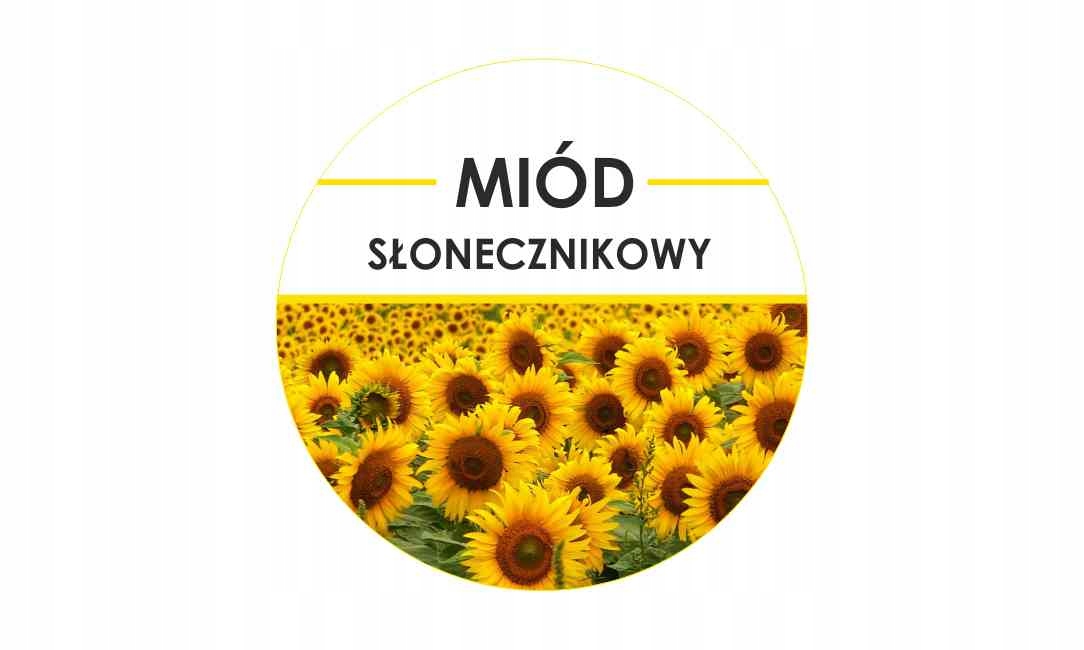 

Etykiety okrągłe fi 4cm na miód Słonecznikowy 24cm