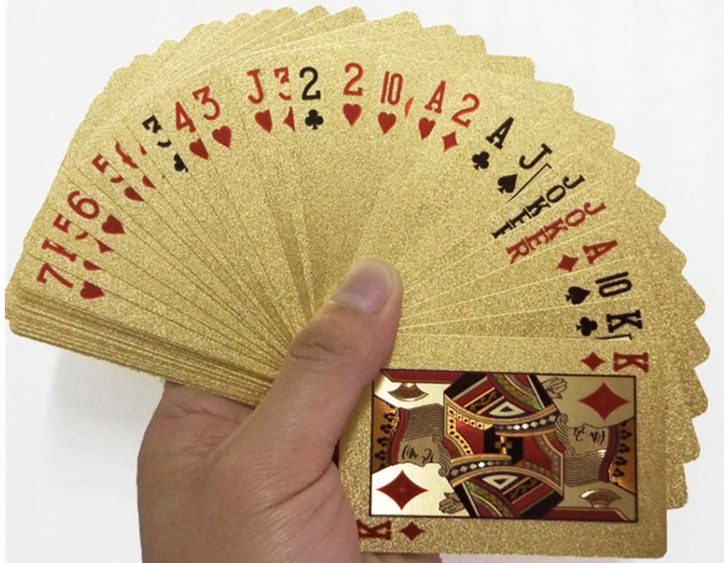 KARTY do gry ORYGINALNE PLASTIKOWE ZŁOTE Poker Nazwa KARTY ZŁOTE