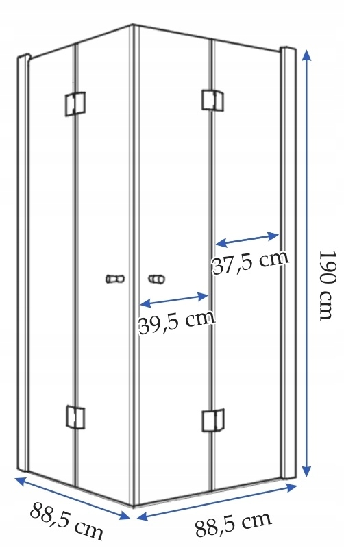 HARMONY Sprchový kout skládací 90x90 Sklo 6 Celková výška 190 cm