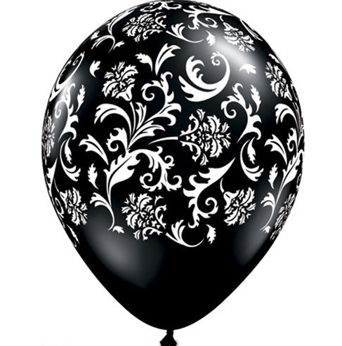 

Czarne balony w biały ornamen. Design tylko dla